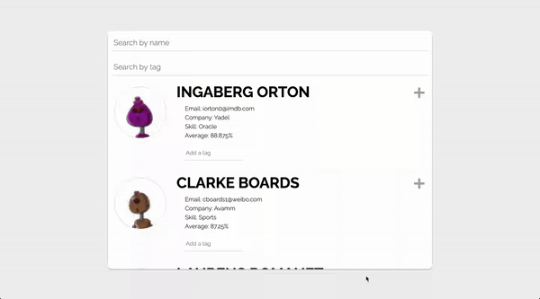 Student Profiles website gif
